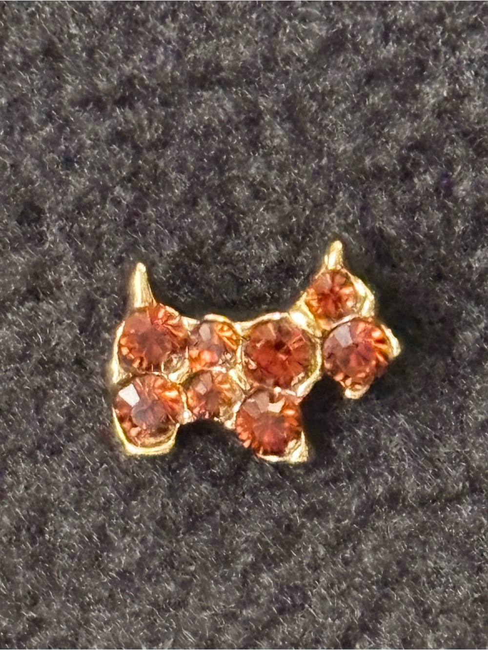 Vintage Agatha Paris Gold Tone Crystal Scottish Terrier Dog Pin